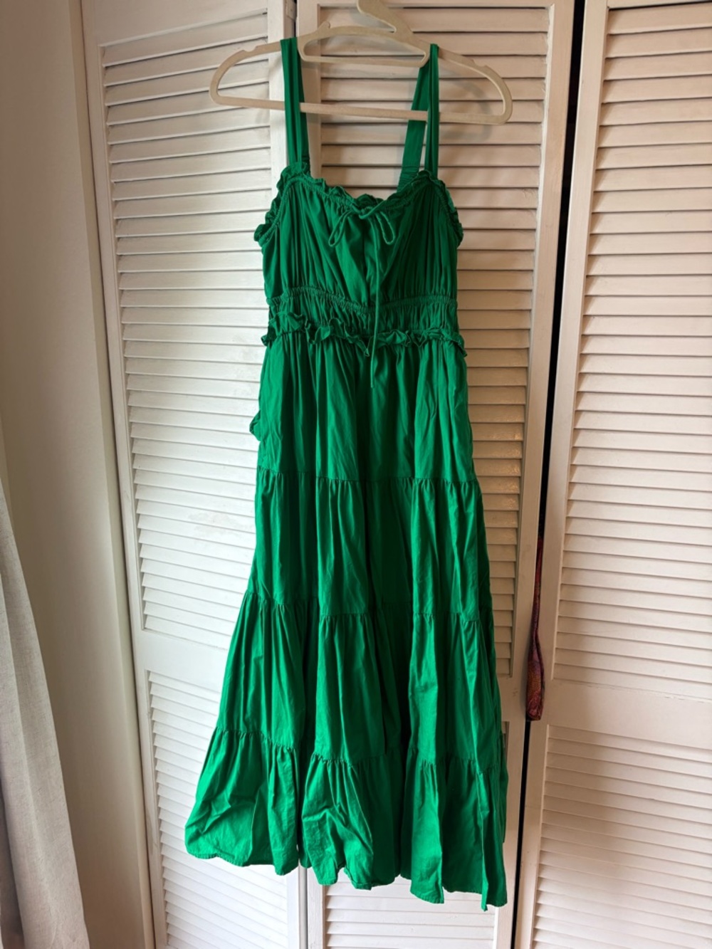 J. Crew Emerald Green Tiered Maxi Dress